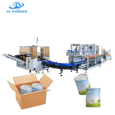 قیمت خوب دستگاه بسته‌بندی کارتن قوطی‌های شیر خشک تمام اتوماتیک برای بسته‌بندی سریع و قابل اطمینان آنلاین