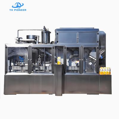 قیمت خوب دستگاه پرکن کارتن سقف استیل ضد زنگ 304 316 مواد برای بسته بندی بهداشتی آب میوه طراحی بهینه شده فضای فشرده با طول 3300 میلی متر آنلاین